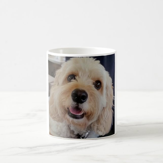 De Café PhoebethePrincess Cavapoo em uma caneca branca (Centro)