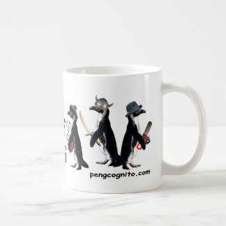 De Café Pinguins com caneca das armas