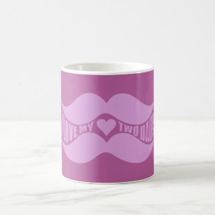 De Café Pink Mustaches caneca personalizada - escolha esti