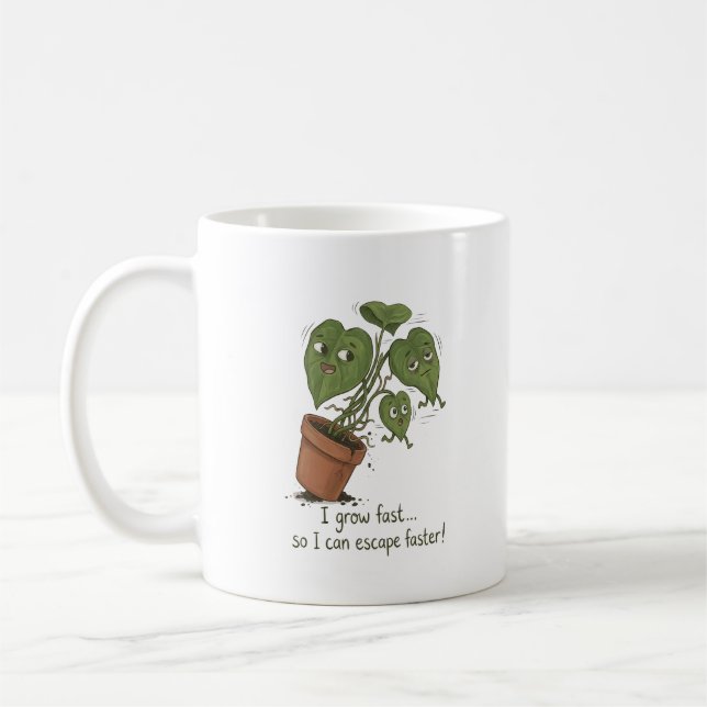 De Café Planta Engraçada - Caneca (Esquerda)