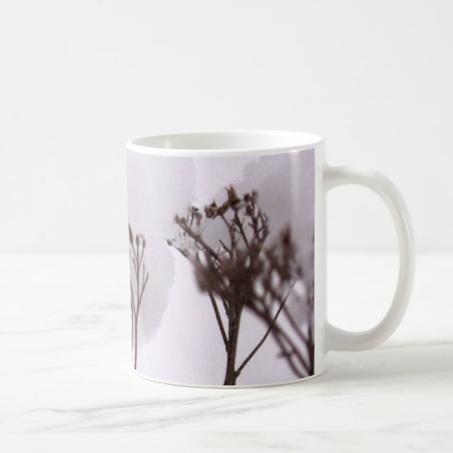 De Café Plantas na Neve Caneca Branca Clássica (Direita)