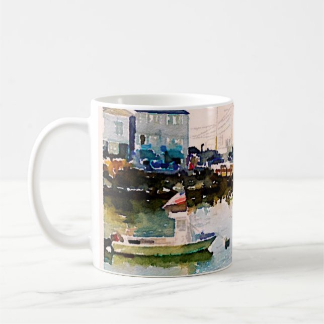 De Café Plymouth, caneca da aguarela da paisagem do (Esquerda)