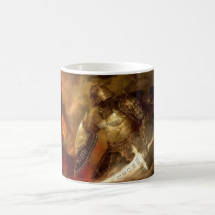De Café Pnha sobre a armadura da caneca do guerreiro do