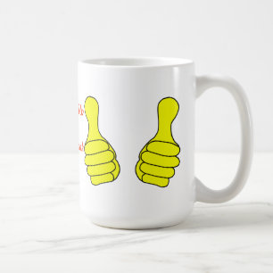 De Café Polegares acima para o modelo da caneca da ruptura