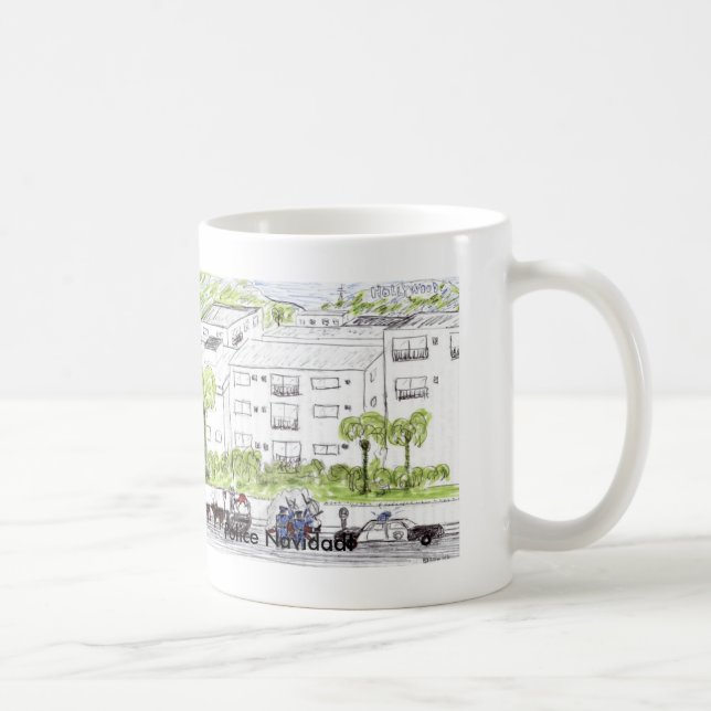 De Café Polícia Navidad! caneca (Direita)