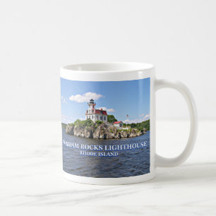 De Café Pomham balança o farol, Rhode - caneca da ilha