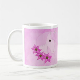 De Café Pônei & caneca cor-de-rosa das flores