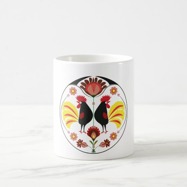 De Café Povos poloneses com galos decorativos, caneca (Centro)