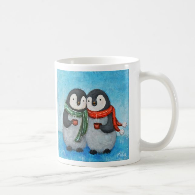 De Café Presente bonito da caneca do casal do pinguim da (Direita)