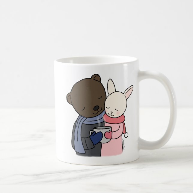 De Café Presente bonito da caneca do urso & do casal (Direita)