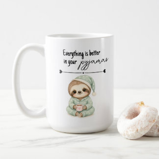 De Café Presente Caneca Tudo Melhor com Pijama Preguiça