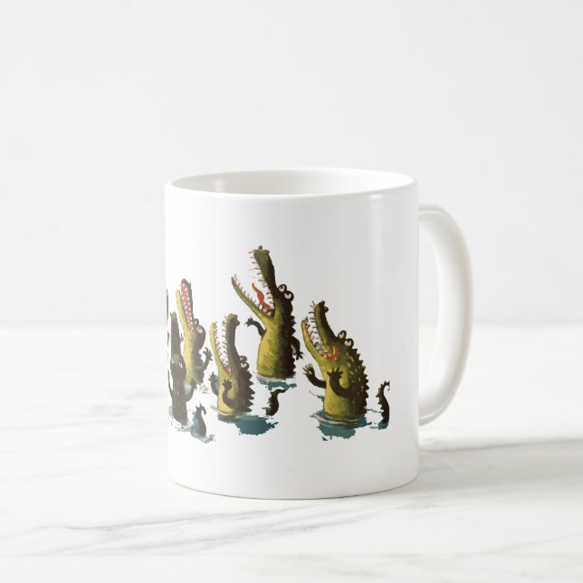 De Café presente da caneca do crocodilo engraçado (Frente Esquerda)