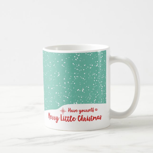 De Café Presente nevado da caneca do pinguim do papai noel (Direita)