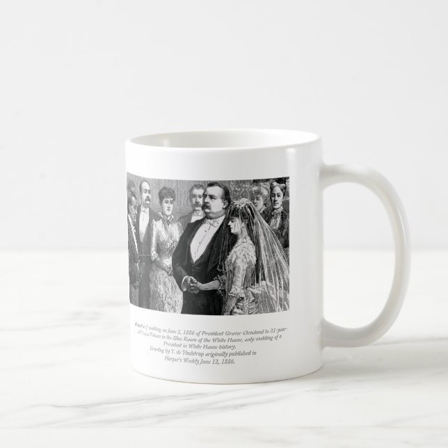 De Café Presidente Grover Cleveland que Wedding a caneca (Direita)