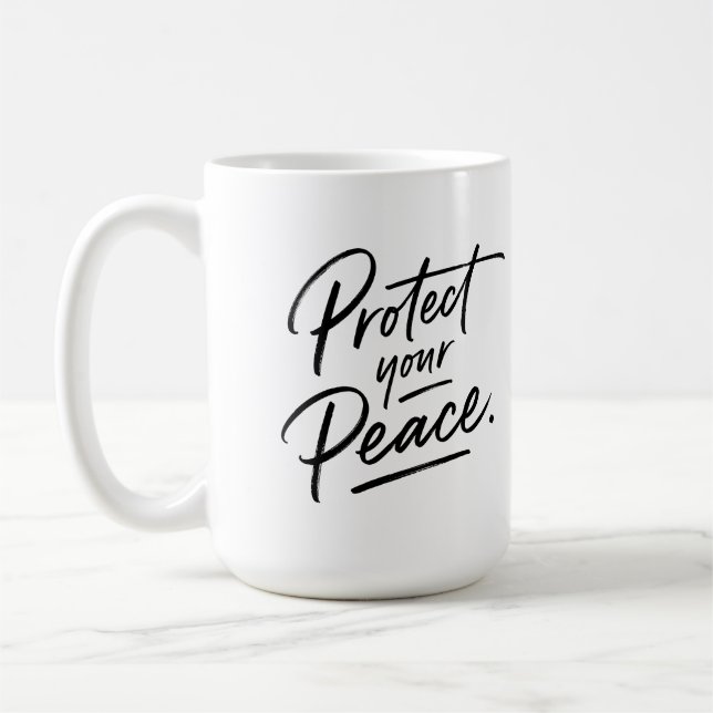 De Café Proteger a Sua Paz Caneca Fofa (Esquerda)