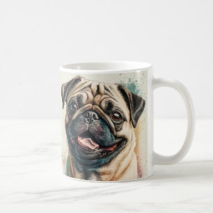 De Café Pug cão amante caneca mãozinha