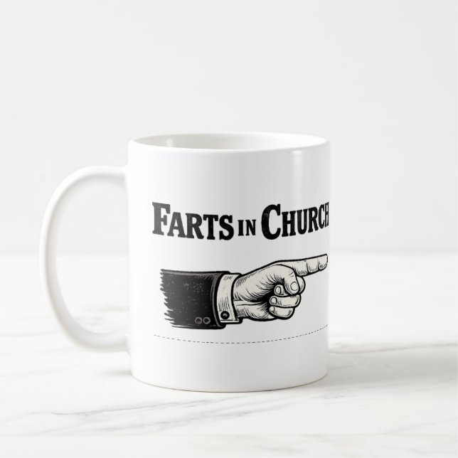 De Café Pum em igreja caneca engraçada (Esquerda)