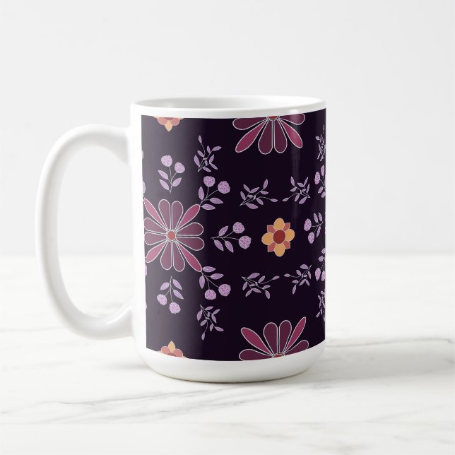 De Café Púrpura e Púrpura amarela, caneca floral (Esquerda)