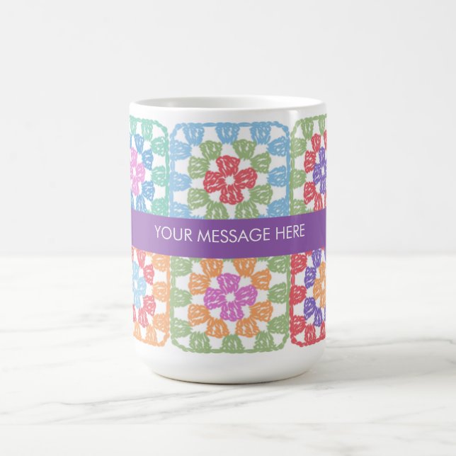 De Café Quadrados da Vovó Crochê Caneca (Centro)