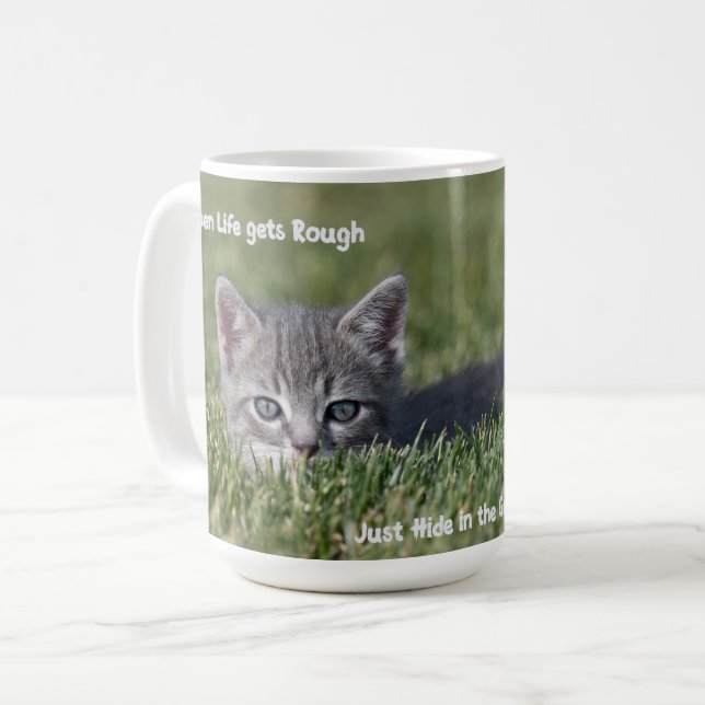 De Café Quando a vida fica áspera com a caneca do gato (Frente Esquerda)