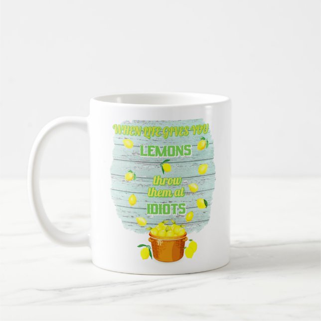 De Café Quando a vida te dá limões, caneca engraçada única (Esquerda)