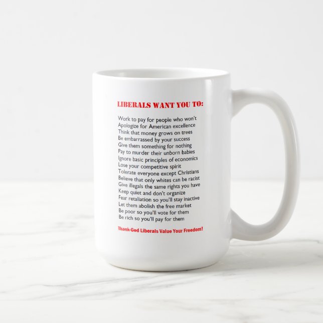De Café "Que liberais querem" a caneca engraçada (Direita)
