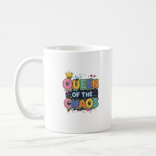 De Café Rainha do Caos - Caneca Divertida e Brincadeira (Esquerda)