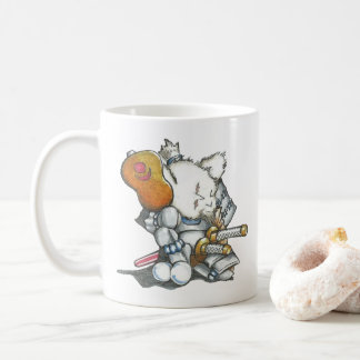 De Café Rato do samurai na caneca da armadura