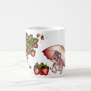 De Café Rato pequeno com caneca da morango