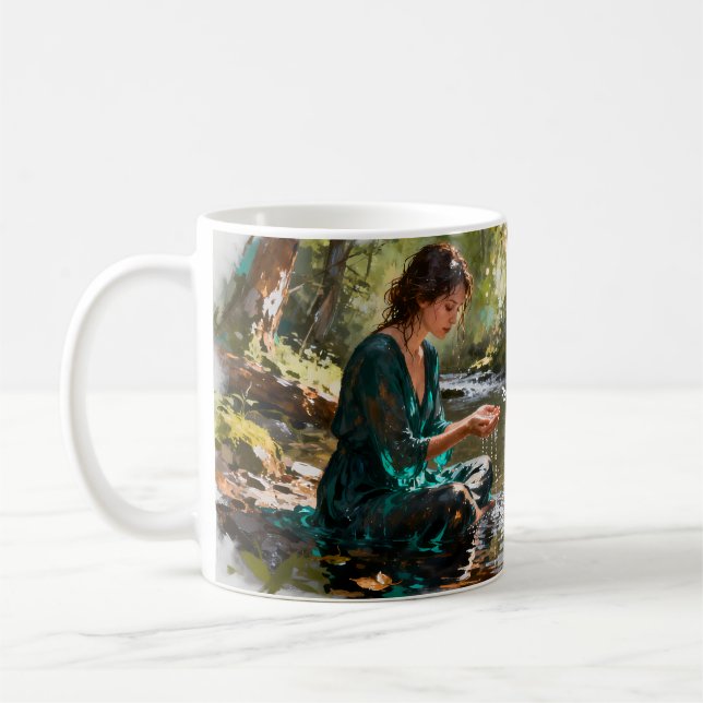 De Café Receba a Caneca Reflexão da Floresta Calma (Esquerda)