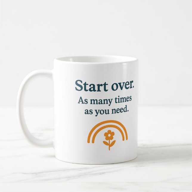 De Café Recomece. Quantas vezes precisar - Caneca (Esquerda)