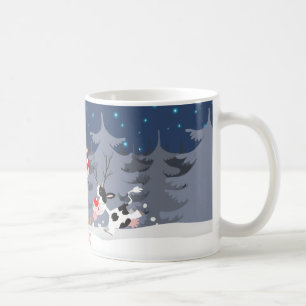 De Café Rena na caneca da neve