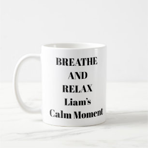 De Café Respire e relaxe caneca personalizada