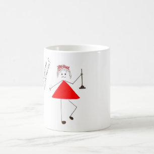 De Café "risos" na caneca vermelha