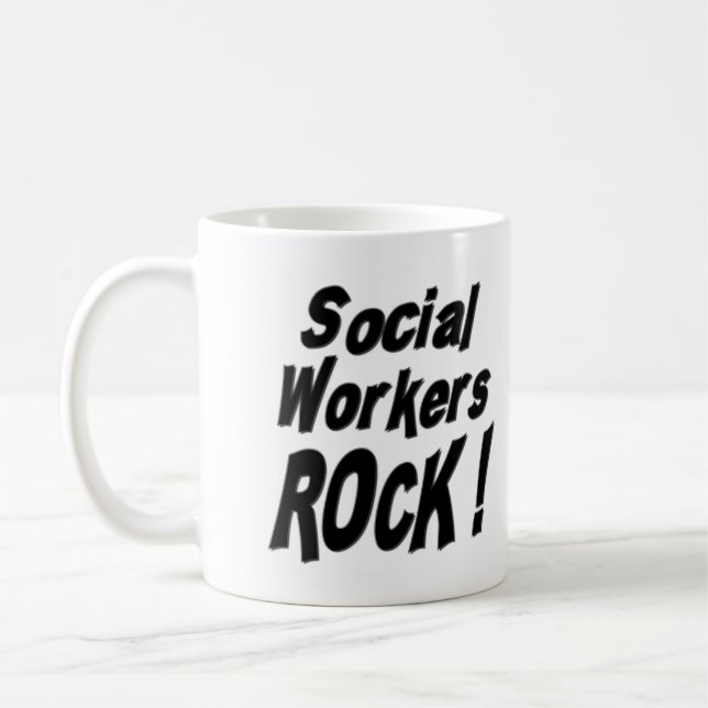 De Café Rocha dos assistentes sociais! Caneca (Esquerda)