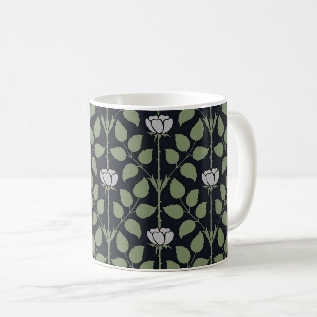 De Café Rosa Briar da Voysey, Prata na caneca preta (Frente Esquerda)