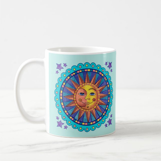De Café Rosto do Sol e da Lua Caneca (Esquerda)