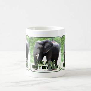 De Café Salvar elefantes, não compre a caneca do marfim