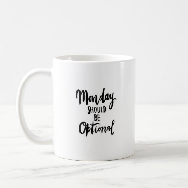 De Café "Segunda-feira deve ser" - caneca branca clássica (Esquerda)