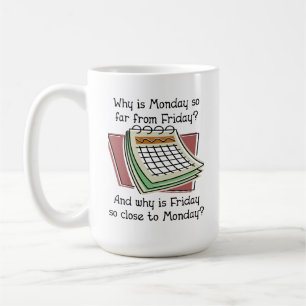 De Café Segunda-feira Longe da Sexta-feira Caneca Divertid