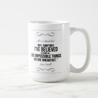 De Café "Seis coisas impossíveis" Alice na caneca do país