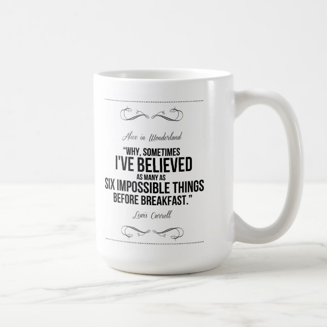 De Café "Seis coisas impossíveis" Alice na caneca do país (Direita)