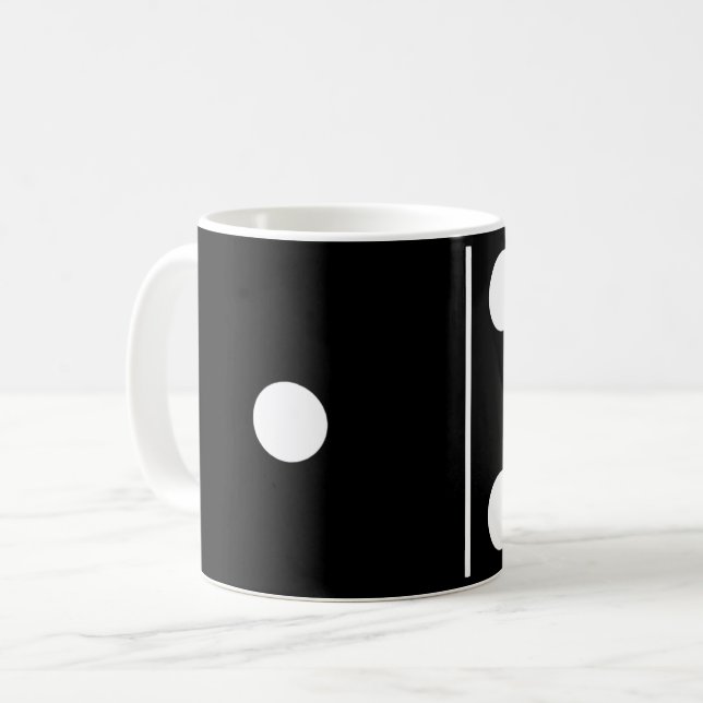 De Café Seis Uma Caneca Negra Domino (Frente Esquerda)