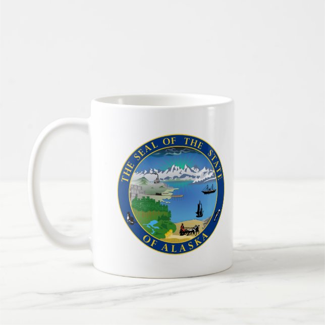 De Café Selo do Estado do Alasca EUA EUA Caneca (Esquerda)