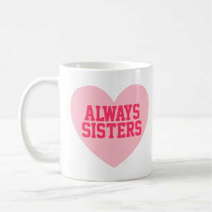 De Café Sempre caneca personalizada das irmãs coração