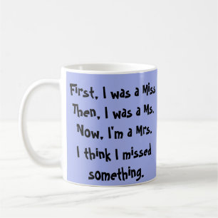De Café Senhorita, Senhora, e Sra. Caneca