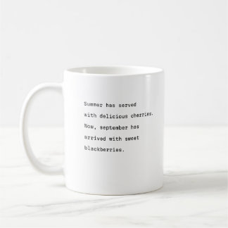De Café Setembro caneca tipografia poética cerejas
