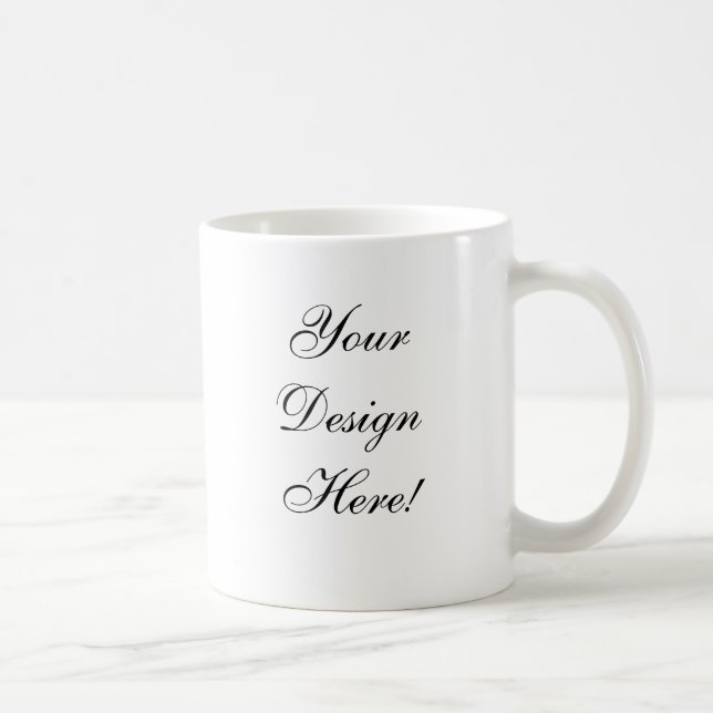 De Café Seu design aqui! Caneca customizável do casamento (Direita)
