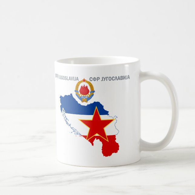 De Café SFR Jugoslávia - mapa - emblema - caneca da (Direita)