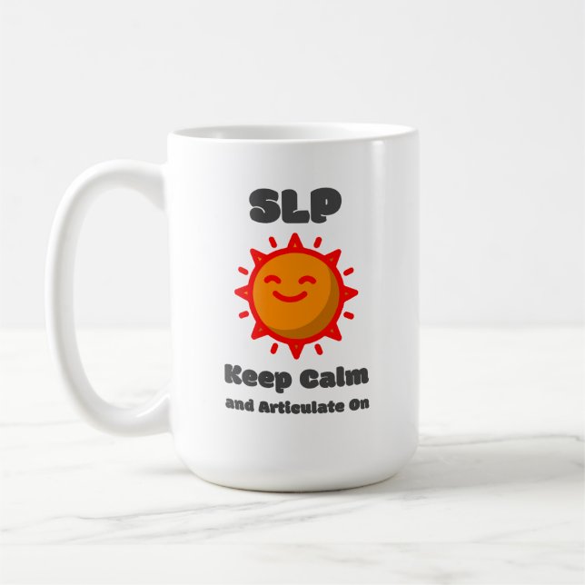 De Café SLP Mantenha-se Calmo e Articulado em Caneca (Esquerda)